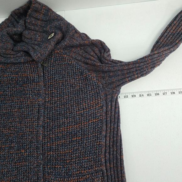PrAna‎ Women Sweater long Cardigan Small multi Hooded Full Zip Knit Pocket - Picture 3 of 7